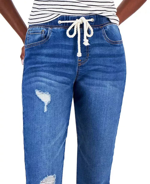 CELEBRITY PINK Juniors’ Pull-On Drawstring Elastic-Waist Jeans Size X-Small